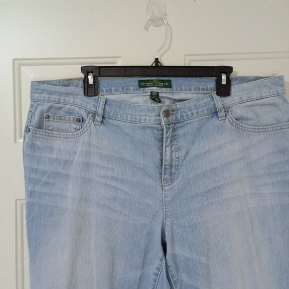 Ralph Lauren Womens Classic Denim Jeans Light Wash Plus Size 16W Straight Leg - Picture 3 of 8